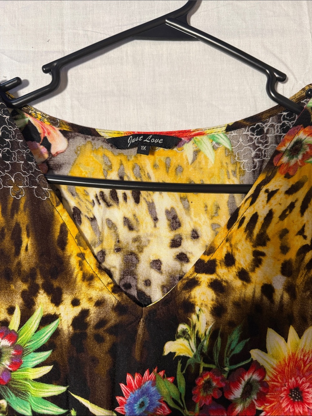 Just Love Yellow Floral & Leopard Print Tunic